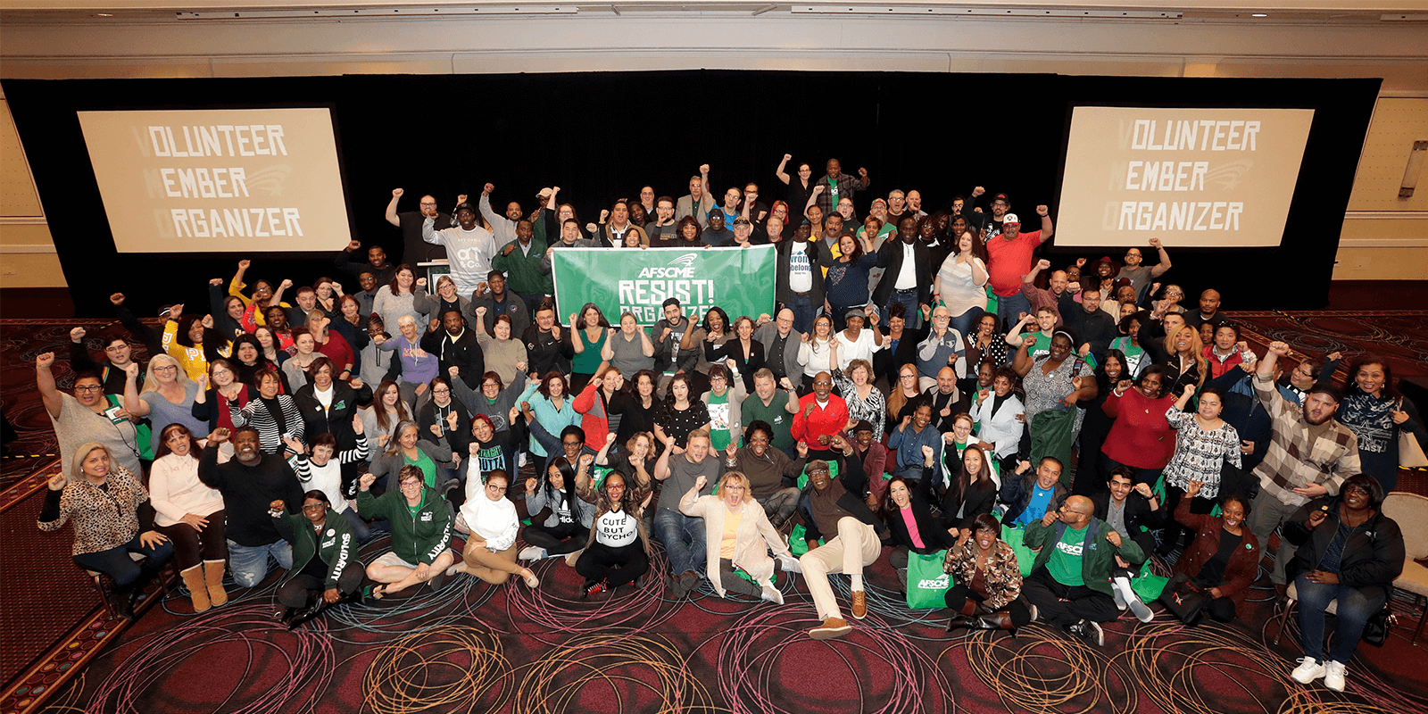 Group photo of AFSCME volunteer member organizers 